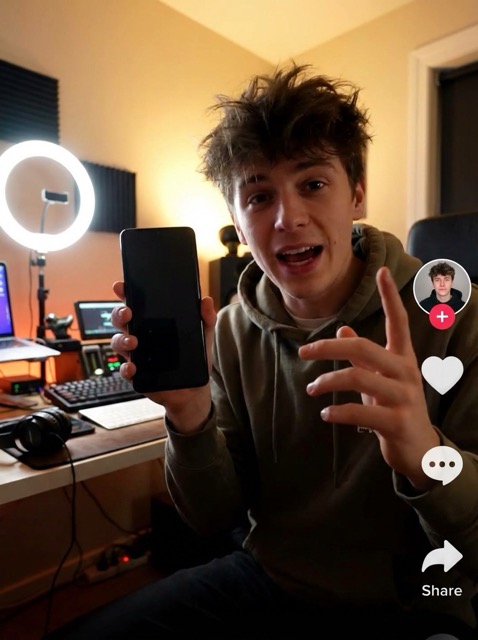 Seedream 5: POV of a tiktok influencer in action